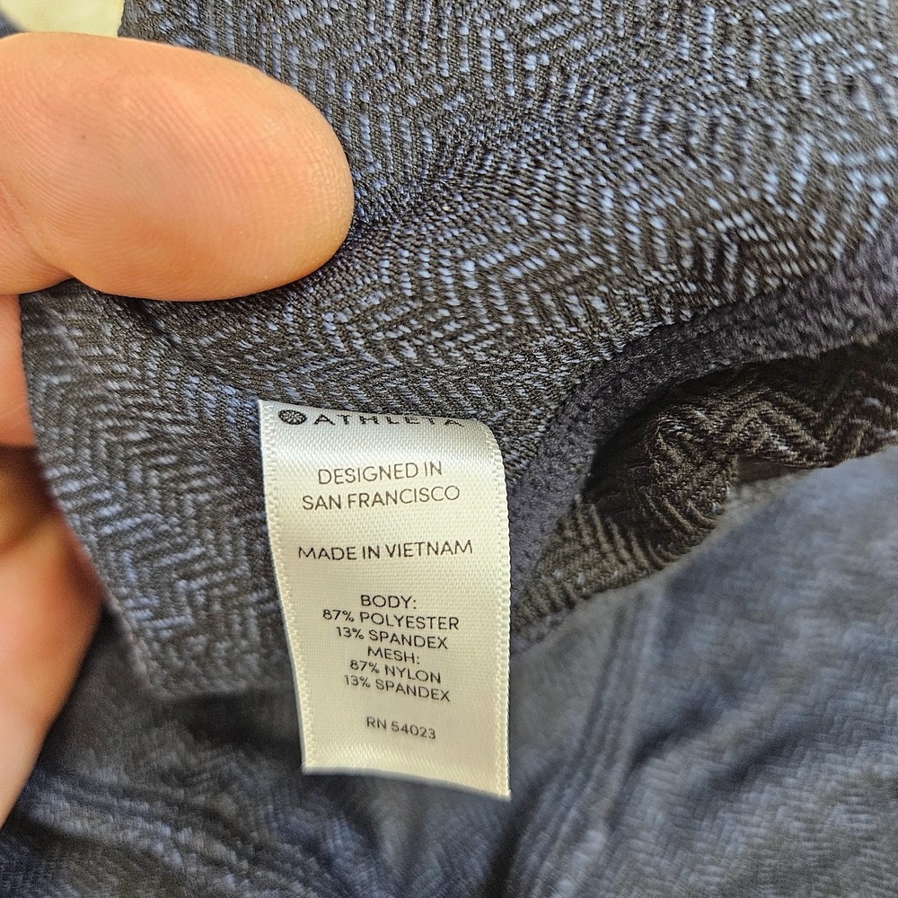 Athleta Mercer Herringbone Leggings Small Navy‎ Blue High Rise Pockets Slit Hem - Picture 5 of 9
